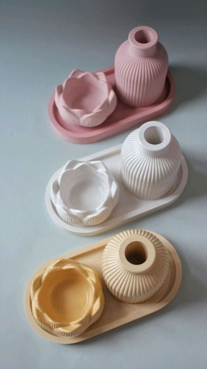 ست گلدان مراکشی و ظرف نیلوفر